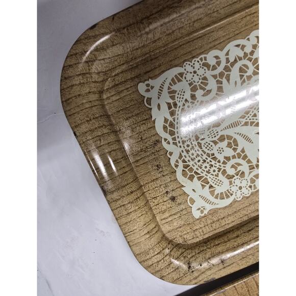 Vintage MCM Metal TV/Lap Trays , Set Of 4 Flower Power RETRO - Picture 9 of 13